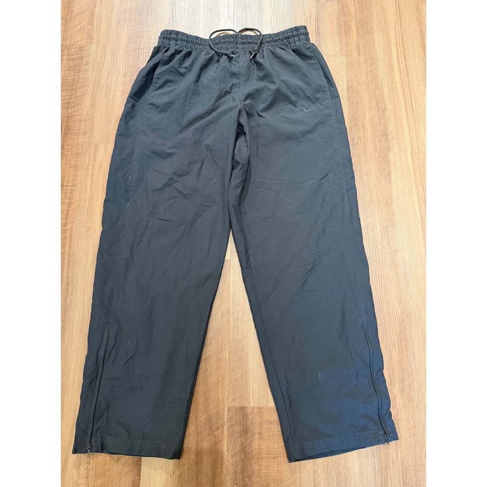 Vintage Nike Track Pants Mens XL Black Athletic Dept Mesh Lined Ankle Zip